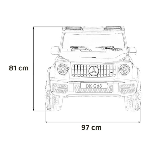 Dvivietis elektrinis džipas vaikams Mercedes Benz G63 AMG XXL STRONG, raudonas