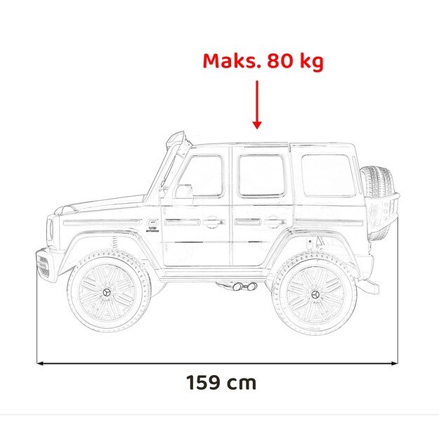 Dvivietis elektrinis džipas vaikams Mercedes Benz G63 AMG XXL STRONG, raudonas