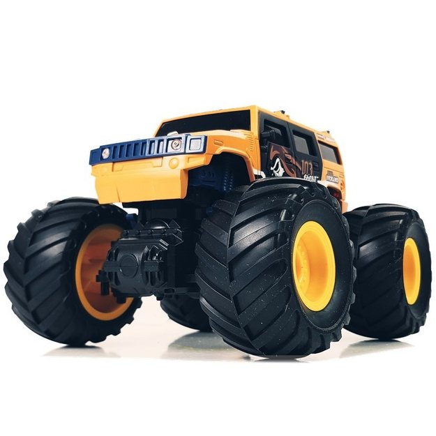 Nuotoliniu būdu valdomas automobilis „Off-Road Big Wheels“ , geltonas