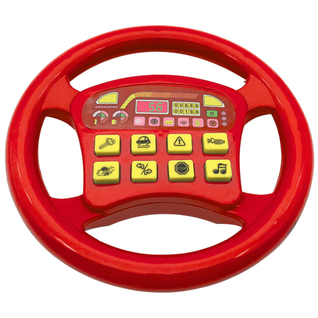 Interaktyvus automobilio vairas vaikams, raudonas