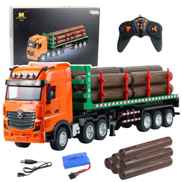 Nuotoliniu būdu valdomas sunkvežimis medienos transporteris Huina 1:18