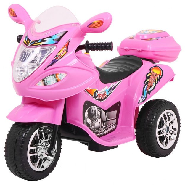 Vaikiškas elektrinis motociklas BJX-088 su trimis ratais, rožinis