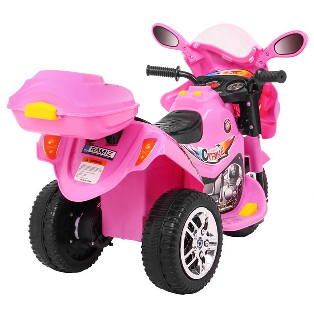 Vaikiškas elektrinis motociklas BJX-088 su trimis ratais, rožinis