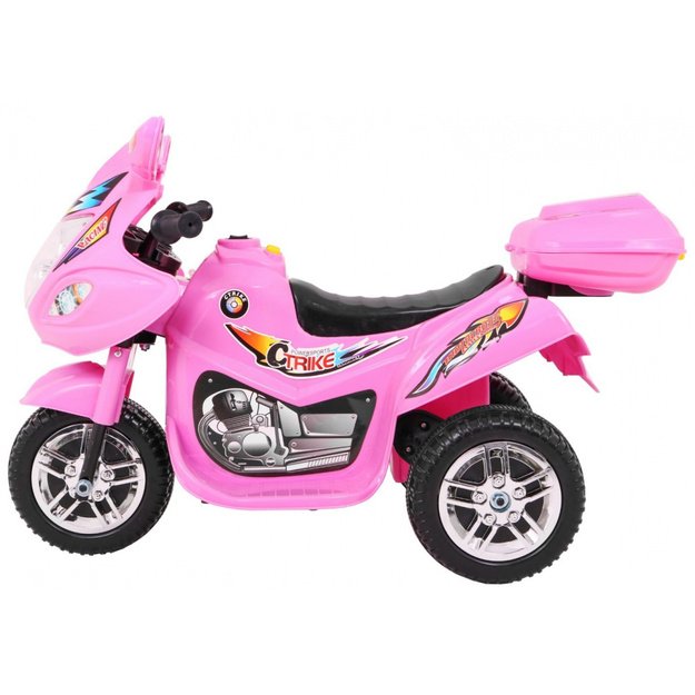 Vaikiškas elektrinis motociklas BJX-088 su trimis ratais, rožinis