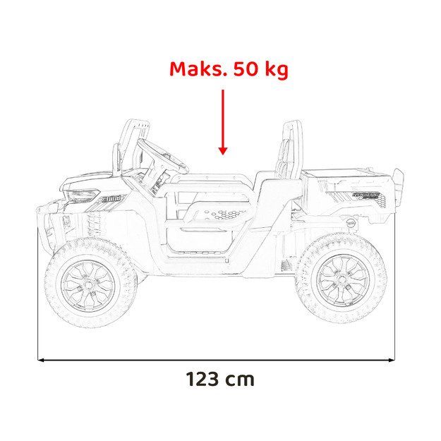 Vaikiškas dvivietis elektrinis bagis 4x4 Speed 900, žalias