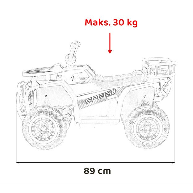 Vienvietis elektrinis keturratis vaikams Robust 01, raudonas