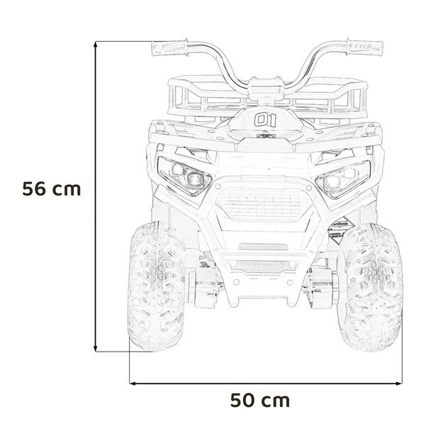 Vienvietis elektrinis keturratis vaikams Robust 01, raudonas
