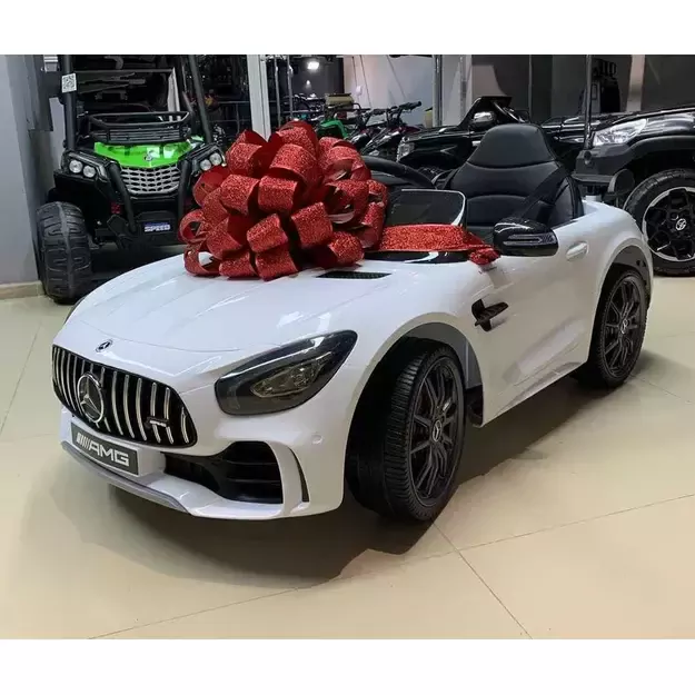 Vienvietis elektromobilis vaikams Mercedes AMG GT R, baltas