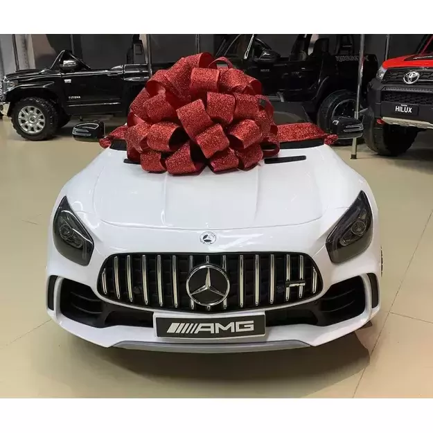 Vienvietis elektromobilis vaikams Mercedes AMG GT R, baltas