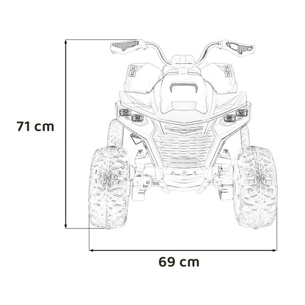 Vienvietis elektrinis keturratis vaikams Quad Fast Wheel, juodas