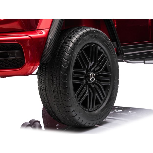 XXL Mercedes G63 AMG – dvivietis elektromobilis vaikams su touch panel, bordo lakuotas
