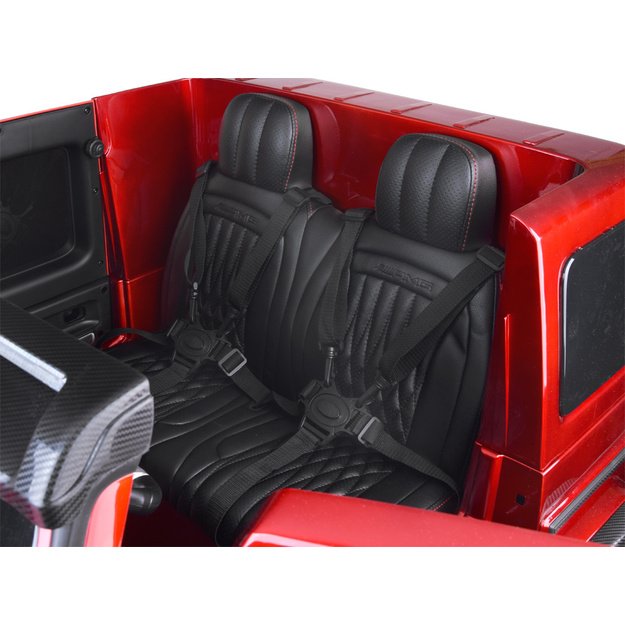 XXL Mercedes G63 AMG – dvivietis elektromobilis vaikams su touch panel, bordo lakuotas
