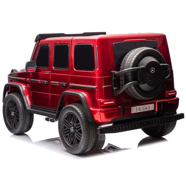 XXL Mercedes G63 AMG – dvivietis elektromobilis vaikams su touch panel, bordo lakuotas