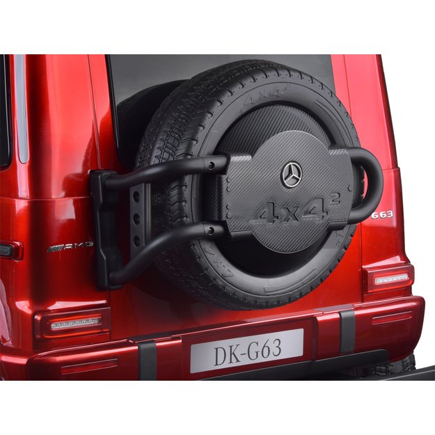 XXL Mercedes G63 AMG – dvivietis elektromobilis vaikams su touch panel, bordo lakuotas