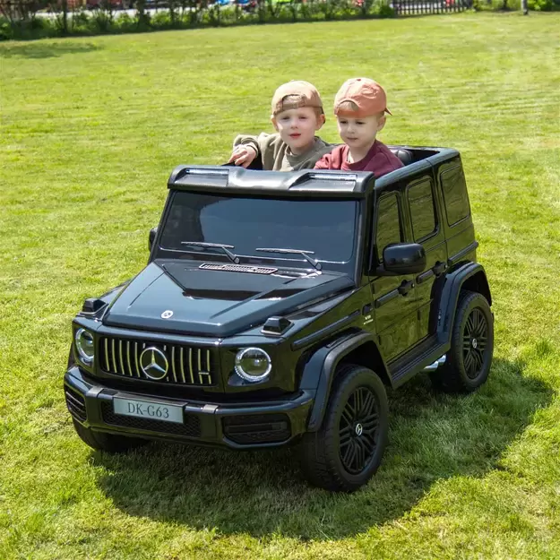 XXL Mercedes G63 AMG – dvivietis elektromobilis vaikams su touch panel, bordo lakuotas