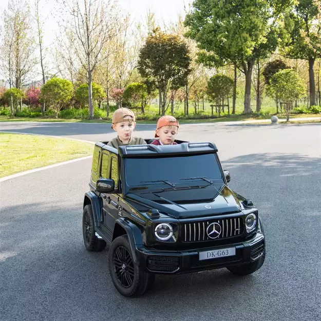XXL Mercedes G63 AMG – dvivietis elektromobilis vaikams su touch panel, bordo lakuotas