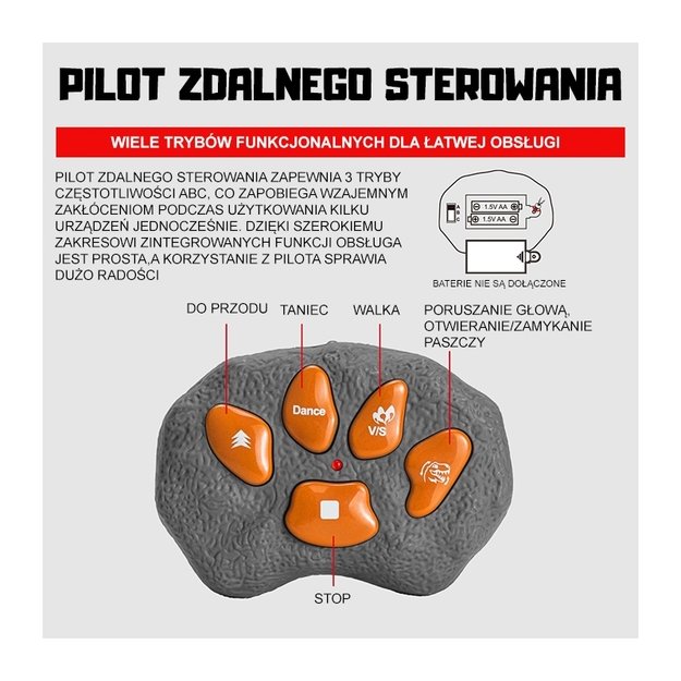 Nuotoliniu būdu valdomas dinozauras T-Rex, WOOPIE 7