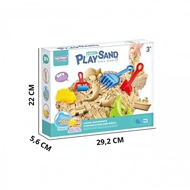 Kinetinio smėlio rinkinys su formelėmis 0,5 kg, WOOPIE 1