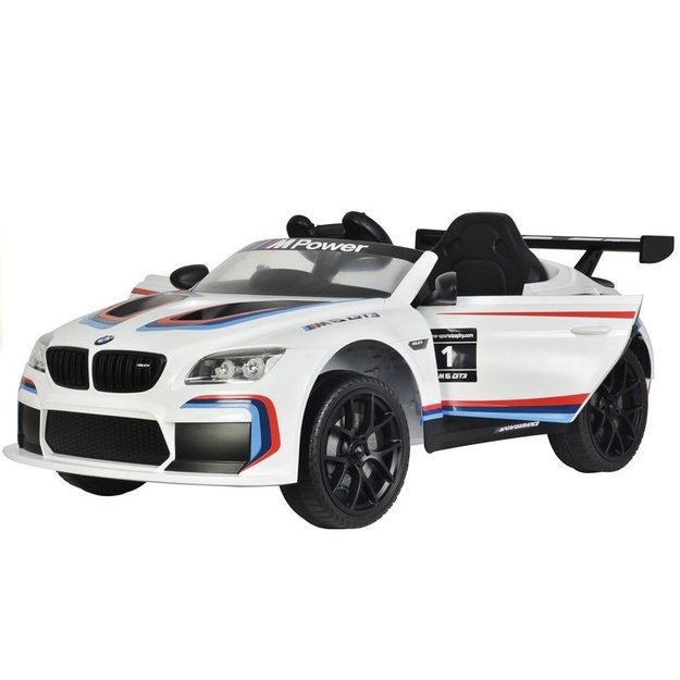 Vienvietis vaikiškas elektromobilis BMW M6 GT3 baltas