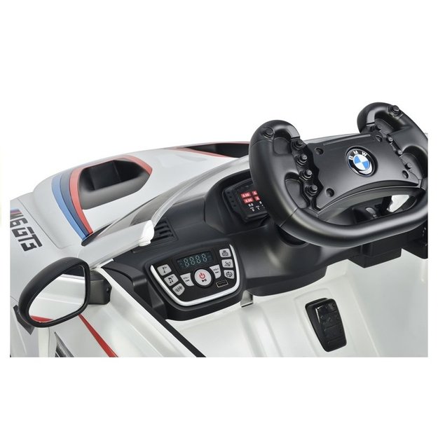Vienvietis vaikiškas elektromobilis BMW M6 GT3 baltas