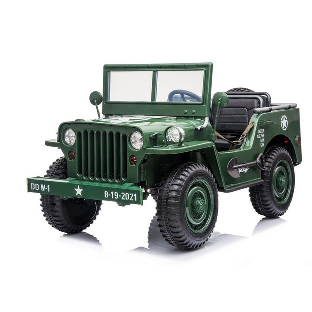 Dvivietis elektromobilis vaikams JEEP Willy 4x4 JH101, žalias