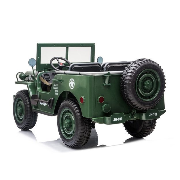 Dvivietis elektromobilis vaikams JEEP Willy 4x4 JH101, žalias