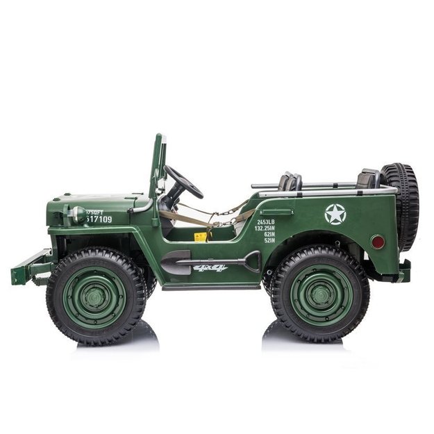 Dvivietis elektromobilis vaikams JEEP Willy 4x4 JH101, žalias