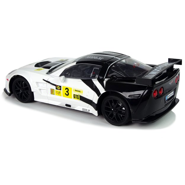Radijo bangomis valdomas sportinis automobilis Corvette C6.R 1:18 baltas