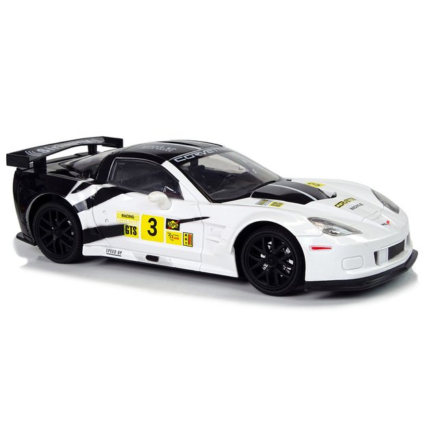 Radijo bangomis valdomas sportinis automobilis Corvette C6.R 1:18 baltas
