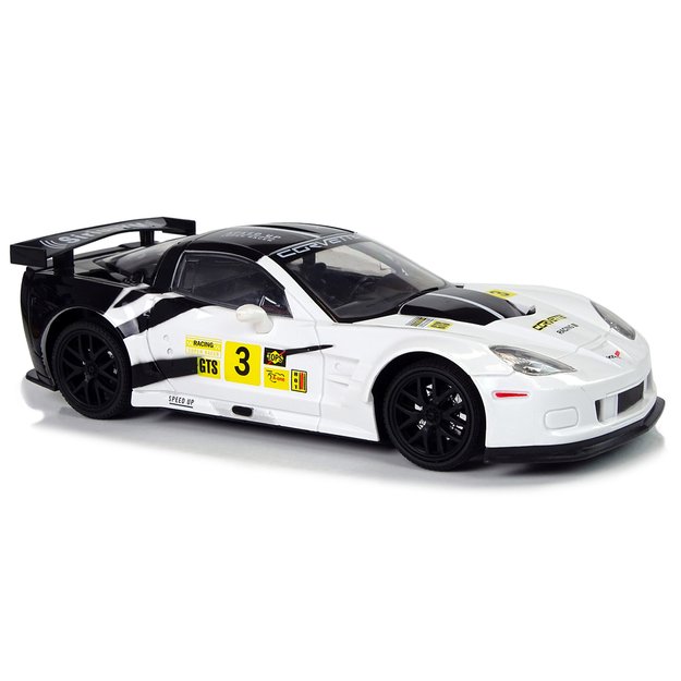 Radijo bangomis valdomas sportinis automobilis Corvette C6.R 1:18 baltas