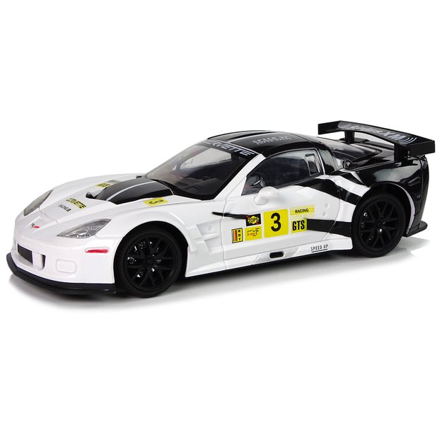 Radijo bangomis valdomas sportinis automobilis Corvette C6.R 1:18 baltas