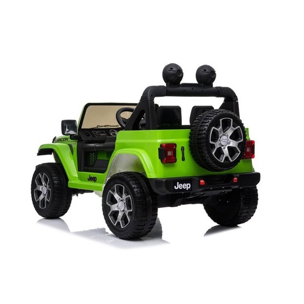 Vienvietis elektromobilis vaikams Jeep Rubicon 4x4, žalias
