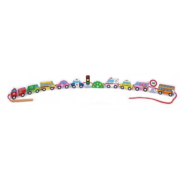 Montessori medinių transporto priemonių vėrinėlio žaidimas vaikams,  Viga 5
