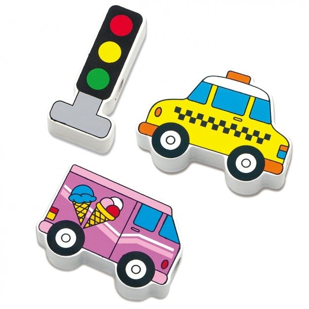 Montessori medinių transporto priemonių vėrinėlio žaidimas vaikams,  Viga 3