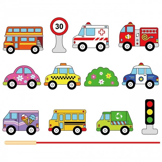 Montessori medinių transporto priemonių vėrinėlio žaidimas vaikams,  Viga 2