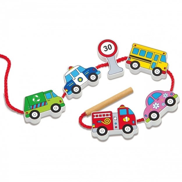 Montessori medinių transporto priemonių vėrinėlio žaidimas vaikams,  Viga 1