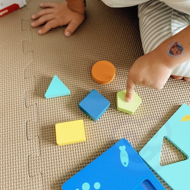 Montessori dėlionė formos, spalvos, gyvūnai, Tooky Toy