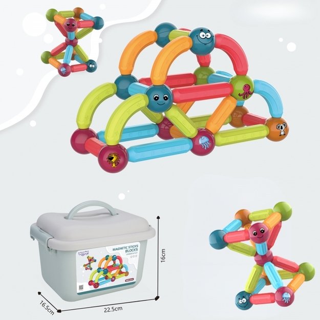 Magnetinis edukacinis konstruktorius 52 vnt. Woopie