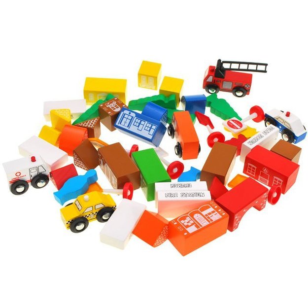 Mediniai blokeliai linksmybių miestas 47 vnt. Fun Town 8