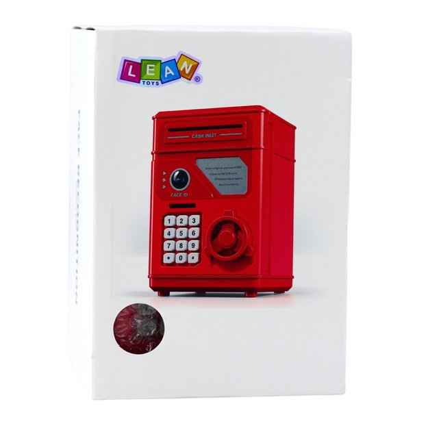 Elektroninė taupyklė - seifas ATM su PIN kodu, raudona 2