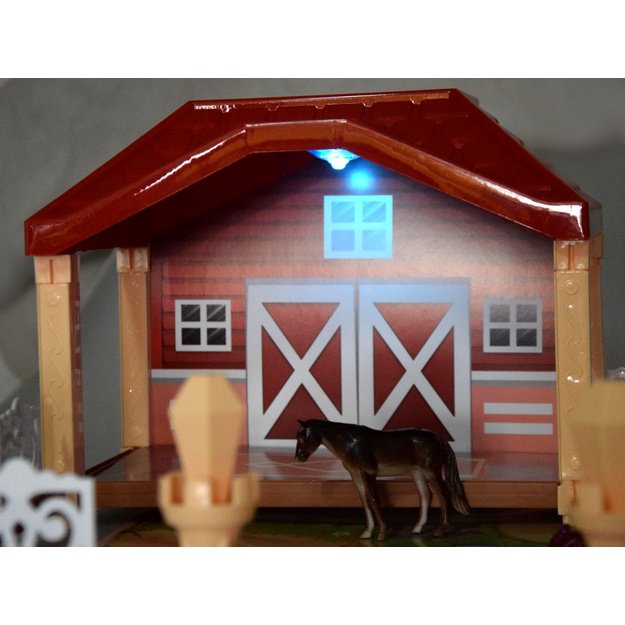 Ūkinių pastatų ir gyvūnų figūrėlių rinkinys 2in1
