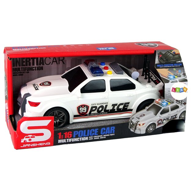 Žaislinis sportinis policijos automobilis 1:16, baltas 5