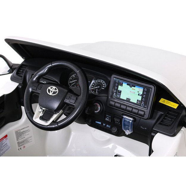 Dvivietis elektromobilis vaikams Toyota Hilux, baltas