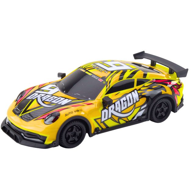 Nuotoliniu būdu valdomas lenktyninis automobilis su keičiamais ratais „Drift Yellow“ 1