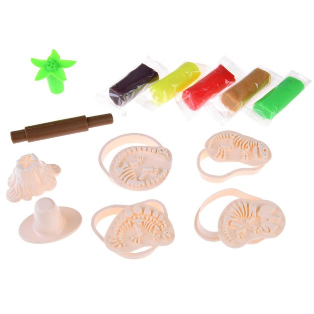 Dinozaurų fosilijų kūrimo rinkinys su plastilinu 
