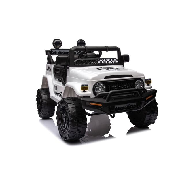 Vienvietis elektrinis visureigis Toyota FJ Khaki 4x4, baltas