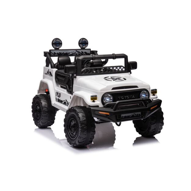 Vienvietis elektrinis visureigis Toyota FJ Khaki 4x4, baltas