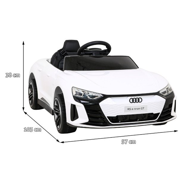 Vienvietis elektromobilis vaikams Audi RS E-Tron GT, baltas