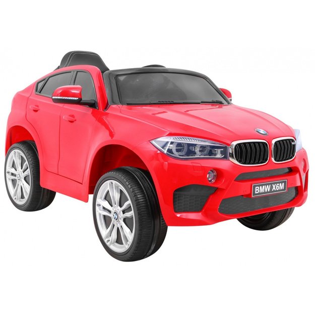 Vienvietis elektrinis džipas vaikams BMW X6M, raudonas