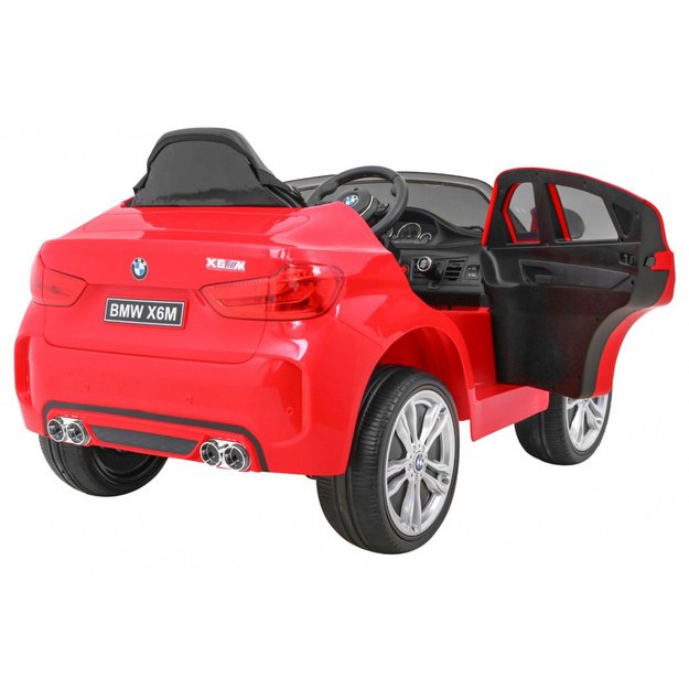 Vienvietis elektrinis džipas vaikams BMW X6M, raudonas